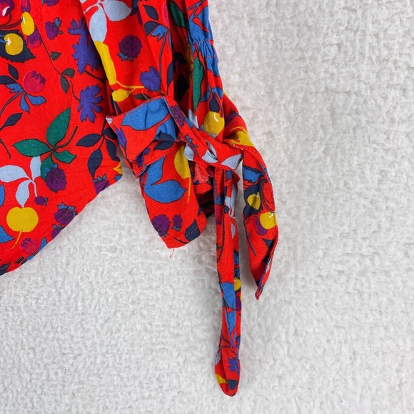 Maeve Blithe Button-Up Fruit Novelty Shirt Womens Size 4 Red Long Sleeve - Picture 14 of 16